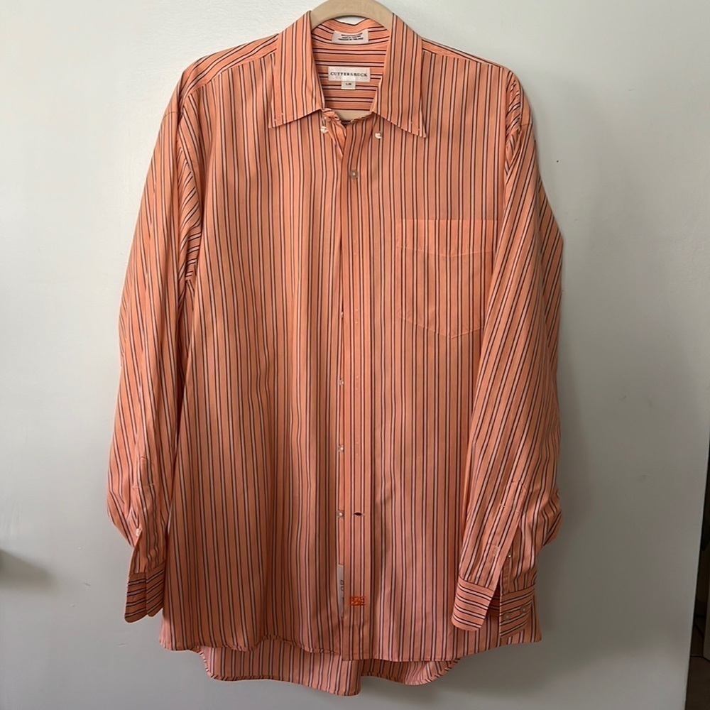 Cutter & Buck Men’s Long Sleeve Stripped Shirt Sz Large
